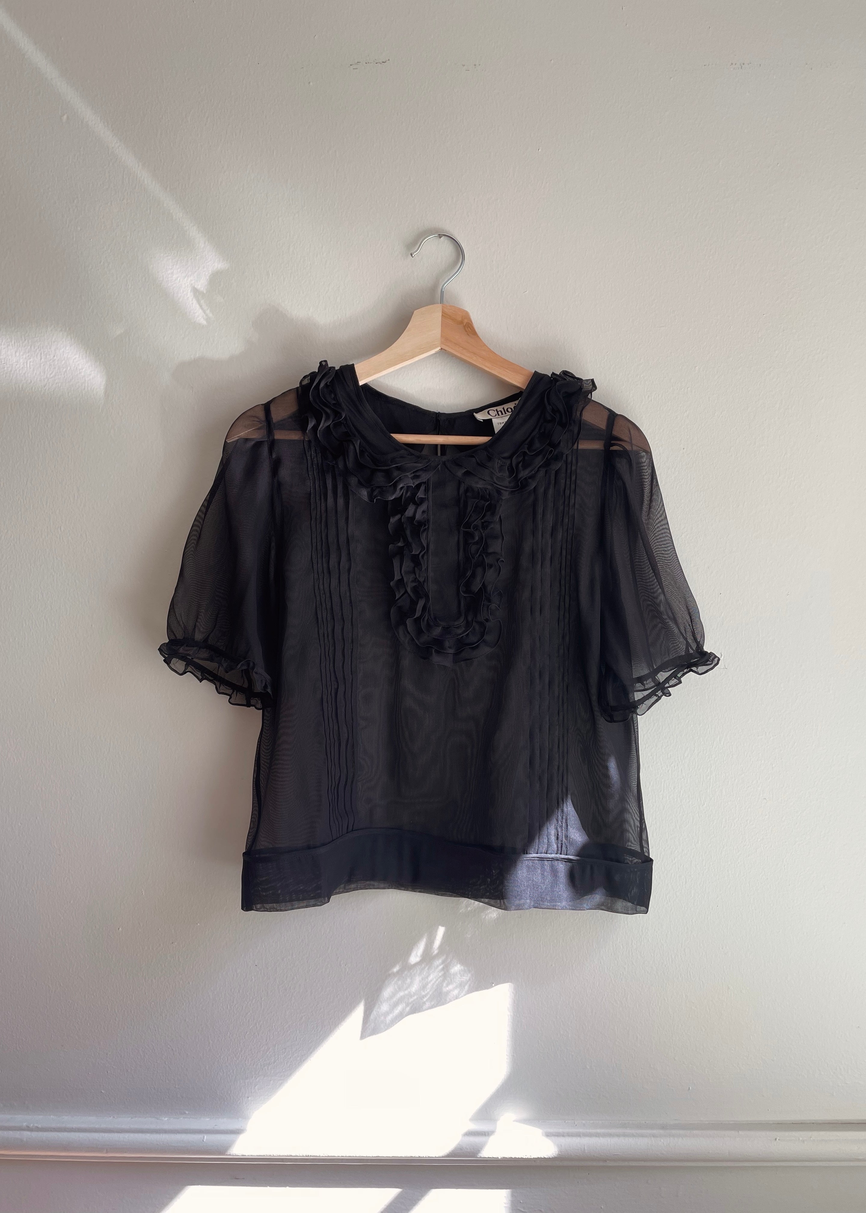 Vintage  Chloe Silk Ruffle Top