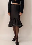 Vintage Moschino Ruffle Pencil Skirt