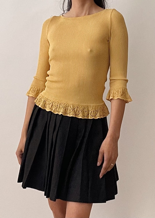 Vintage Chloe Ruffle Knit Top