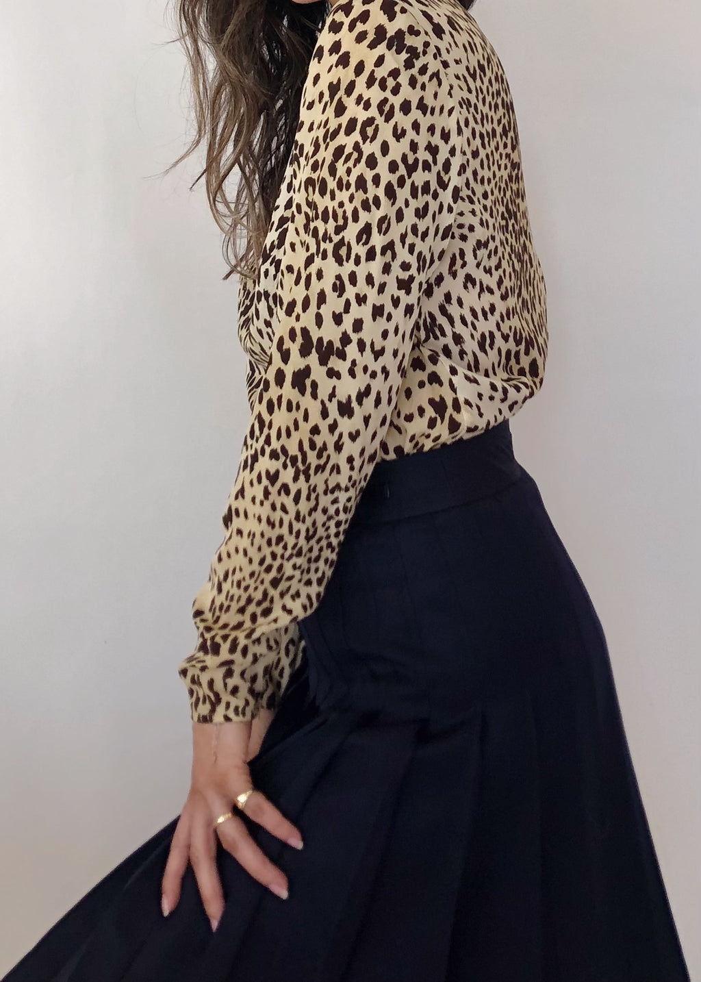 Vintage Valentino Silk Animal Print Blouse
