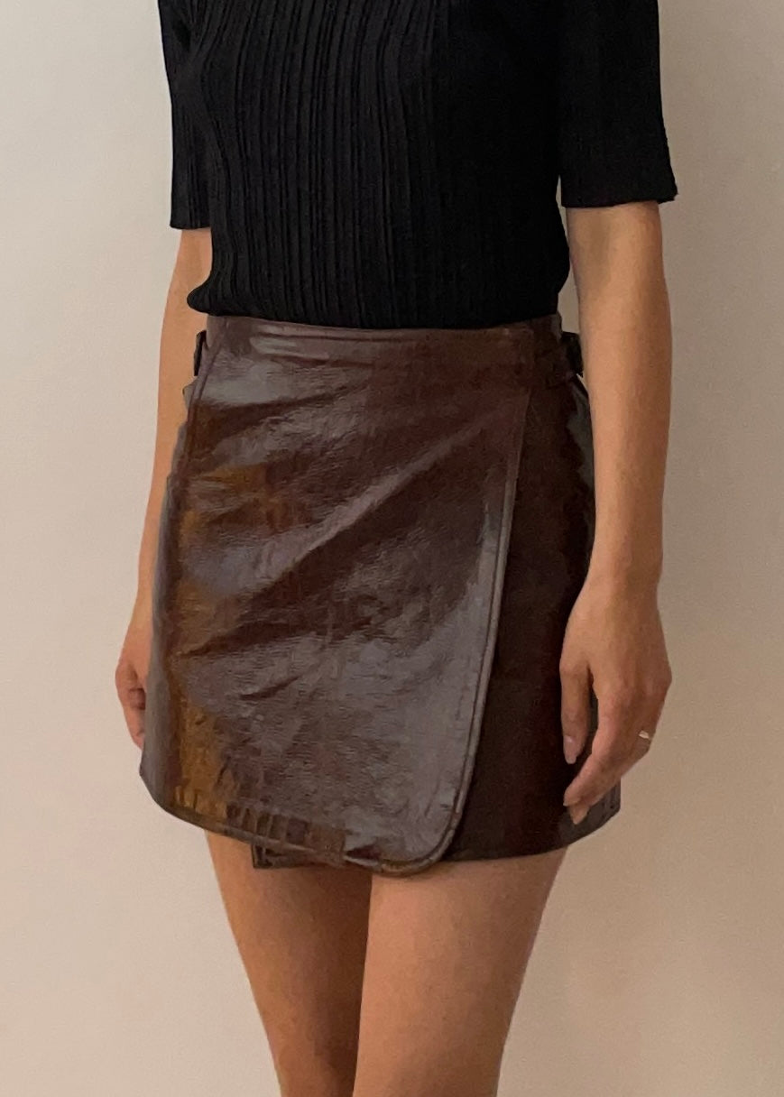 Vintage 90s Italian PVC Super Mini Skirt