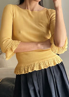 Vintage Chloe Ruffle Knit Top