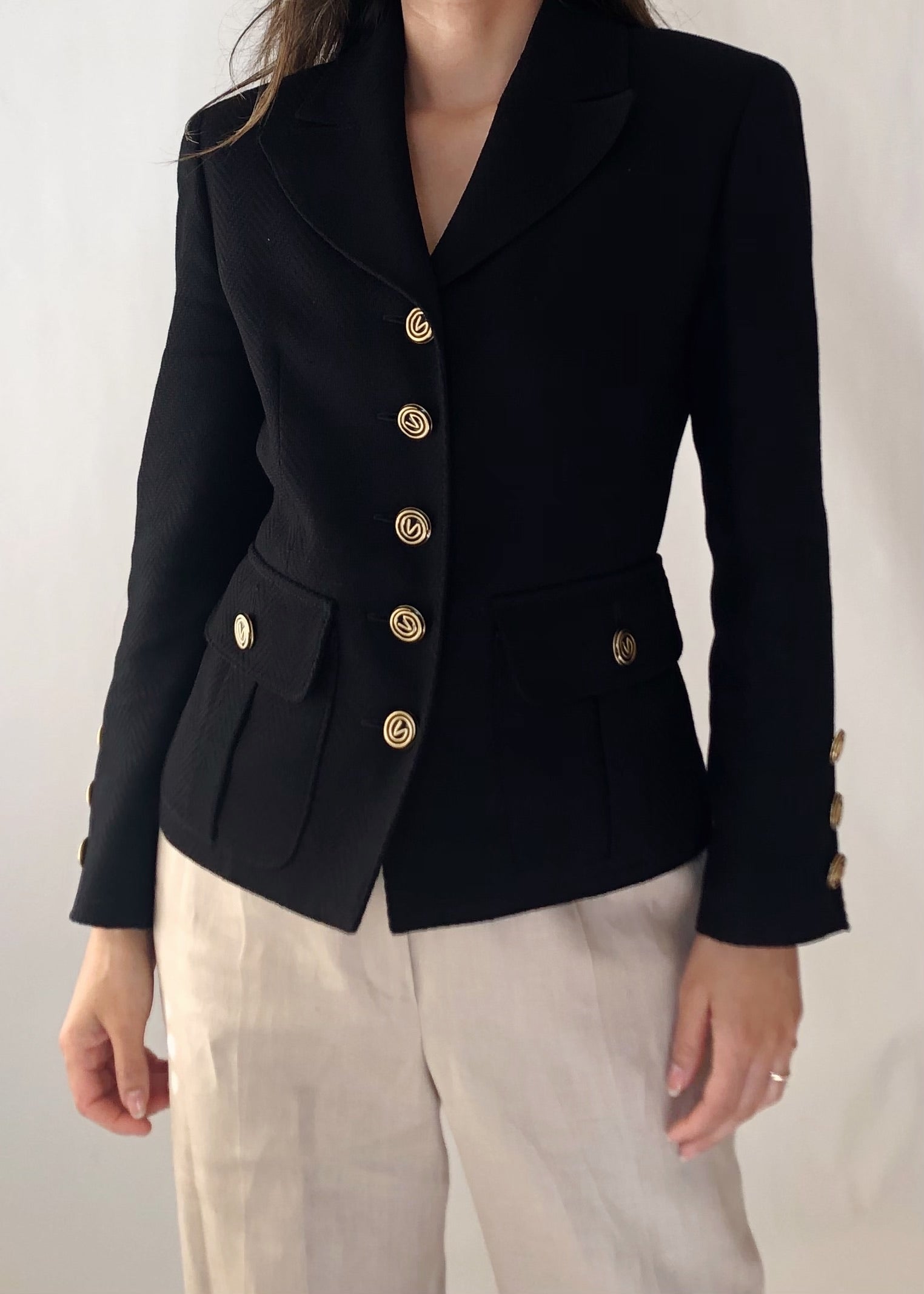 1990s Valentino V Wool Jacket