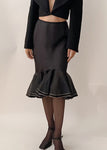 Vintage Moschino Ruffle Pencil Skirt