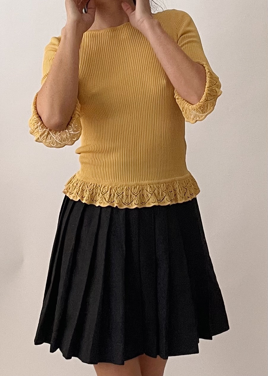 Vintage Chloe Ruffle Knit Top