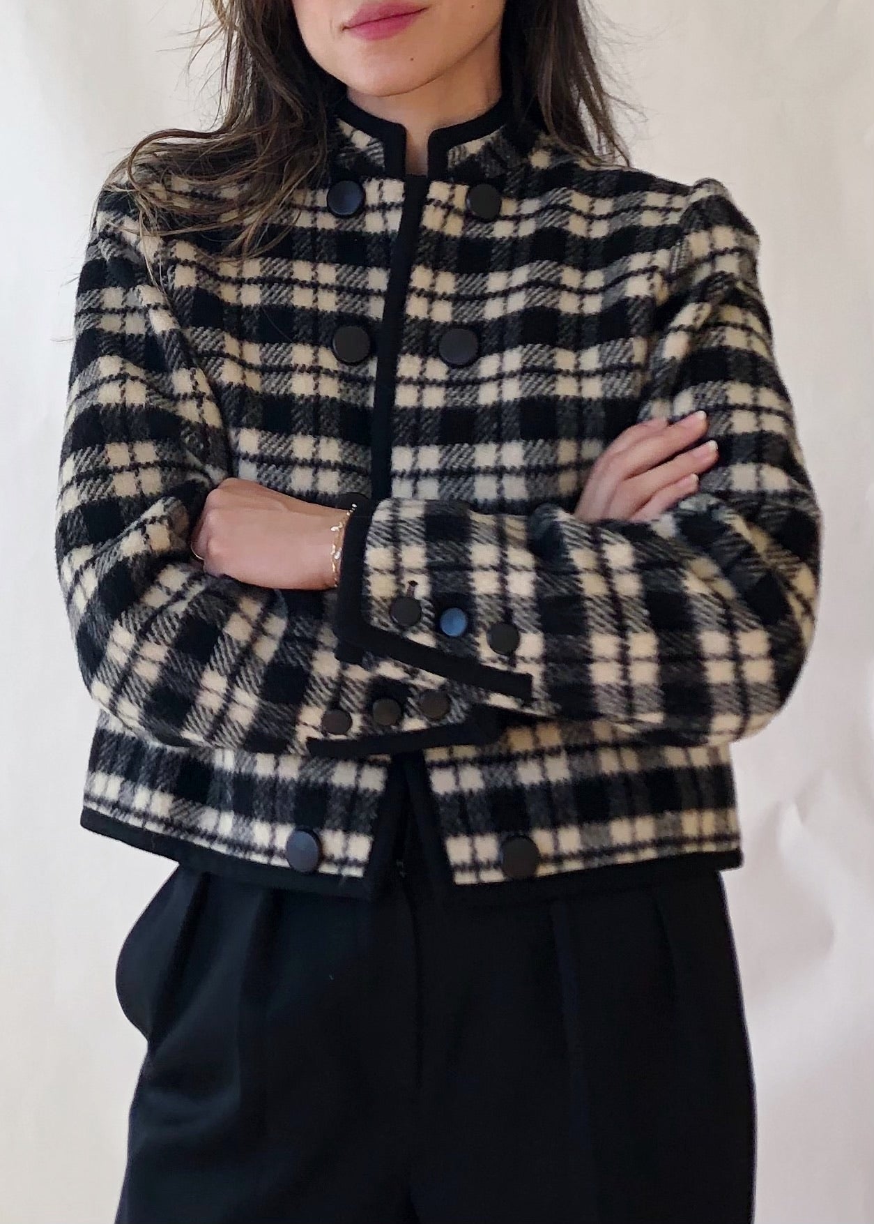 1970s YSL Tartan Wool Jacket