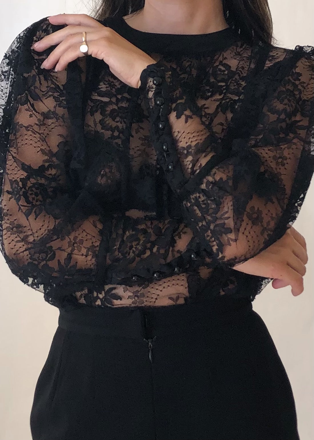 Vintage YSL Rive Gauche Lace Blouse