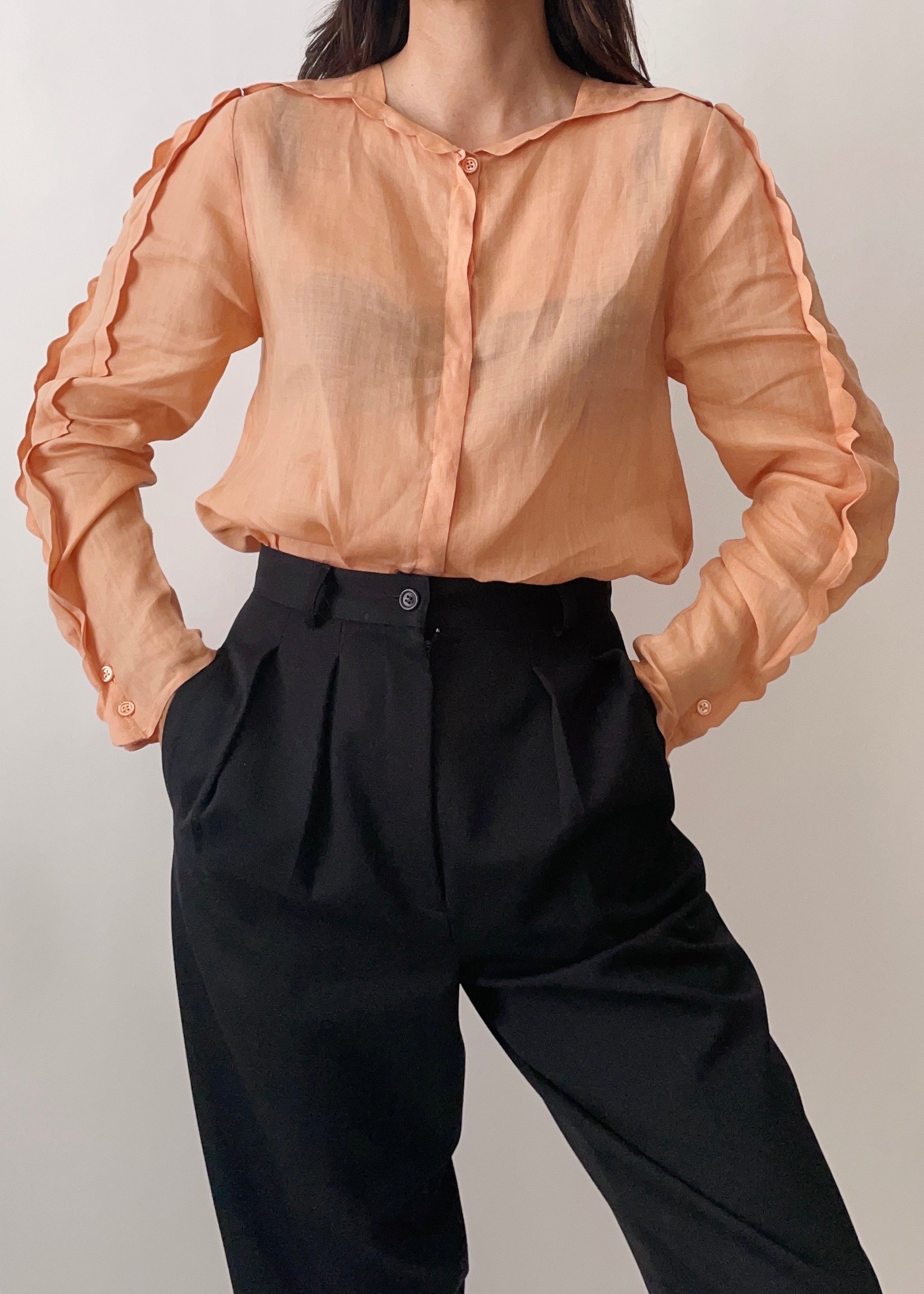 Vintage Chloe Peach Scallop Top