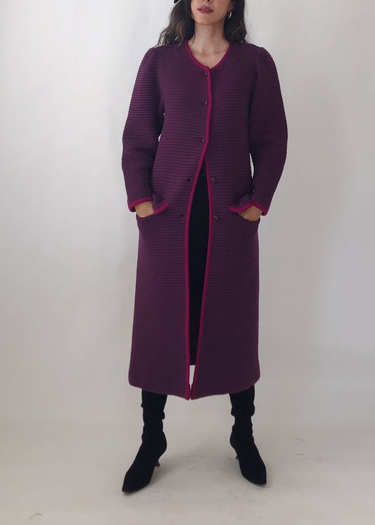 Vintage YSL Ribbed Long Coat