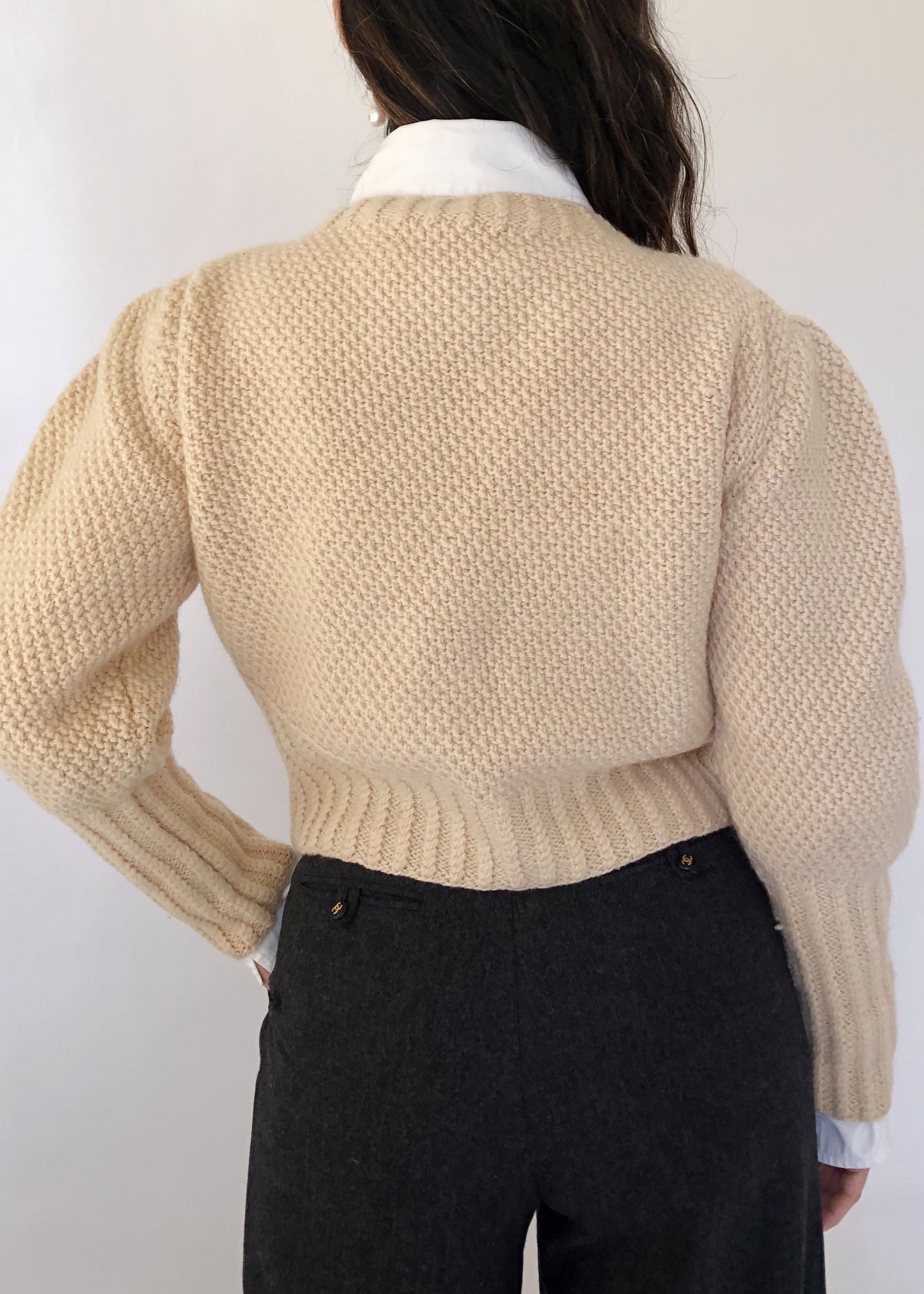 Vintage Wool Cream Cardigan