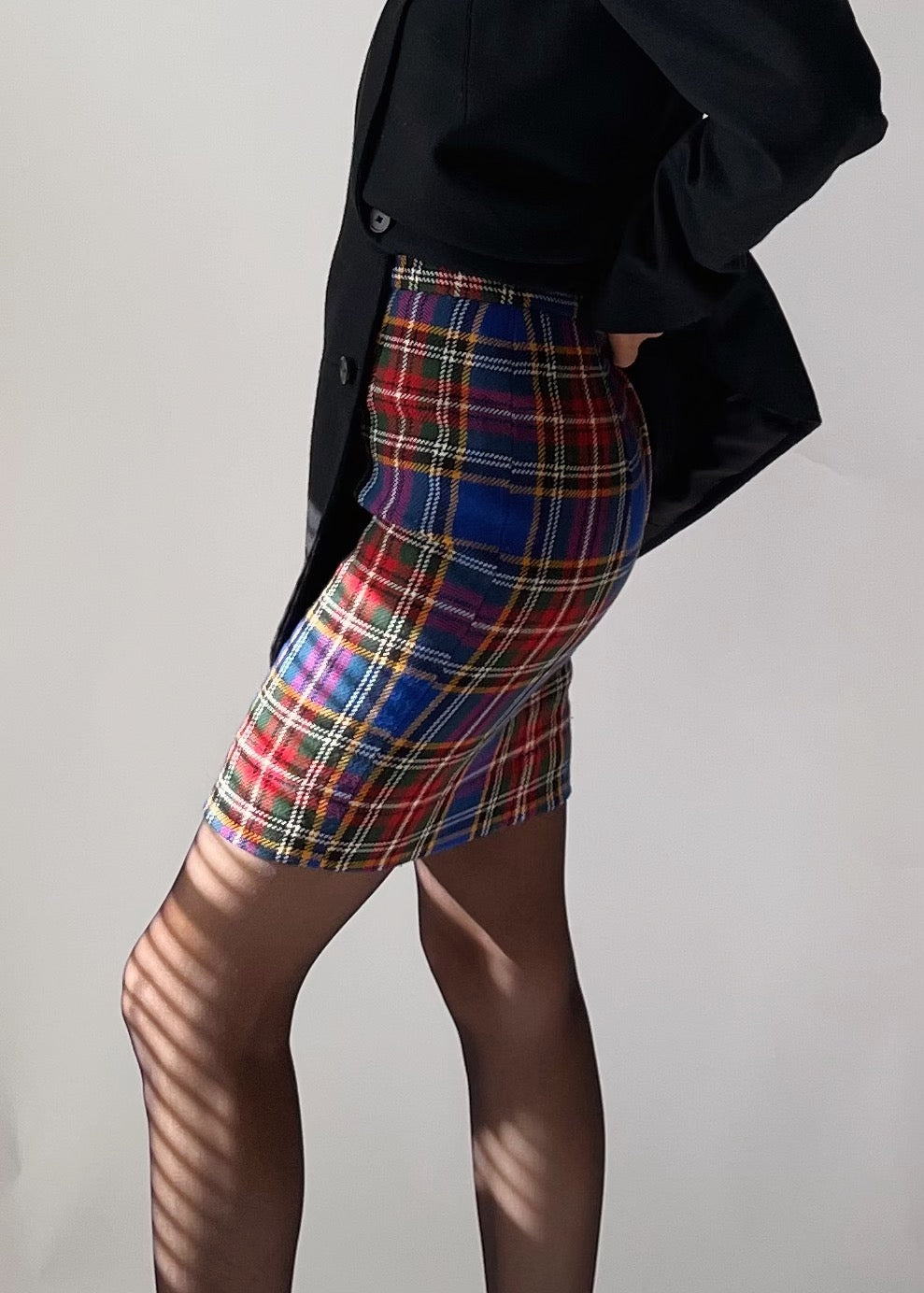 90s Moschino Tartan Mini Skirt