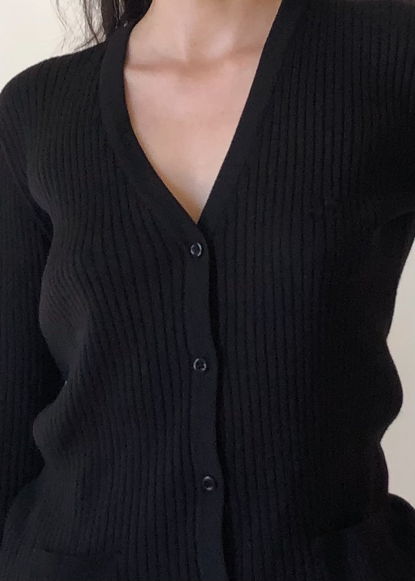 70s Courrèges Black Cardigan