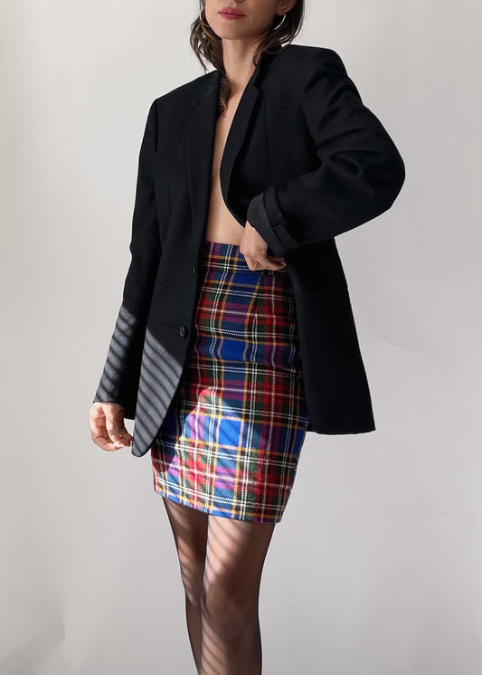 90s Moschino Tartan Mini Skirt