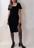 Vintage Romantic Black Velvet Dress