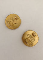 Vintage Chanel Medallion CC Earrings
