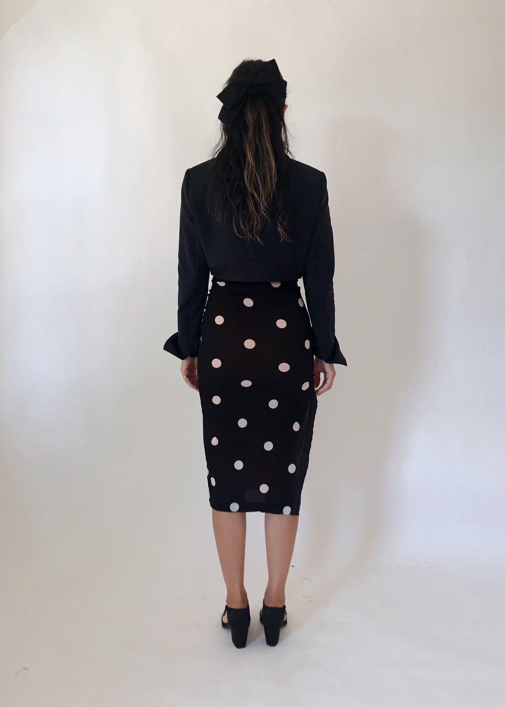 90s D&G Polka Dot Silk Skirt
