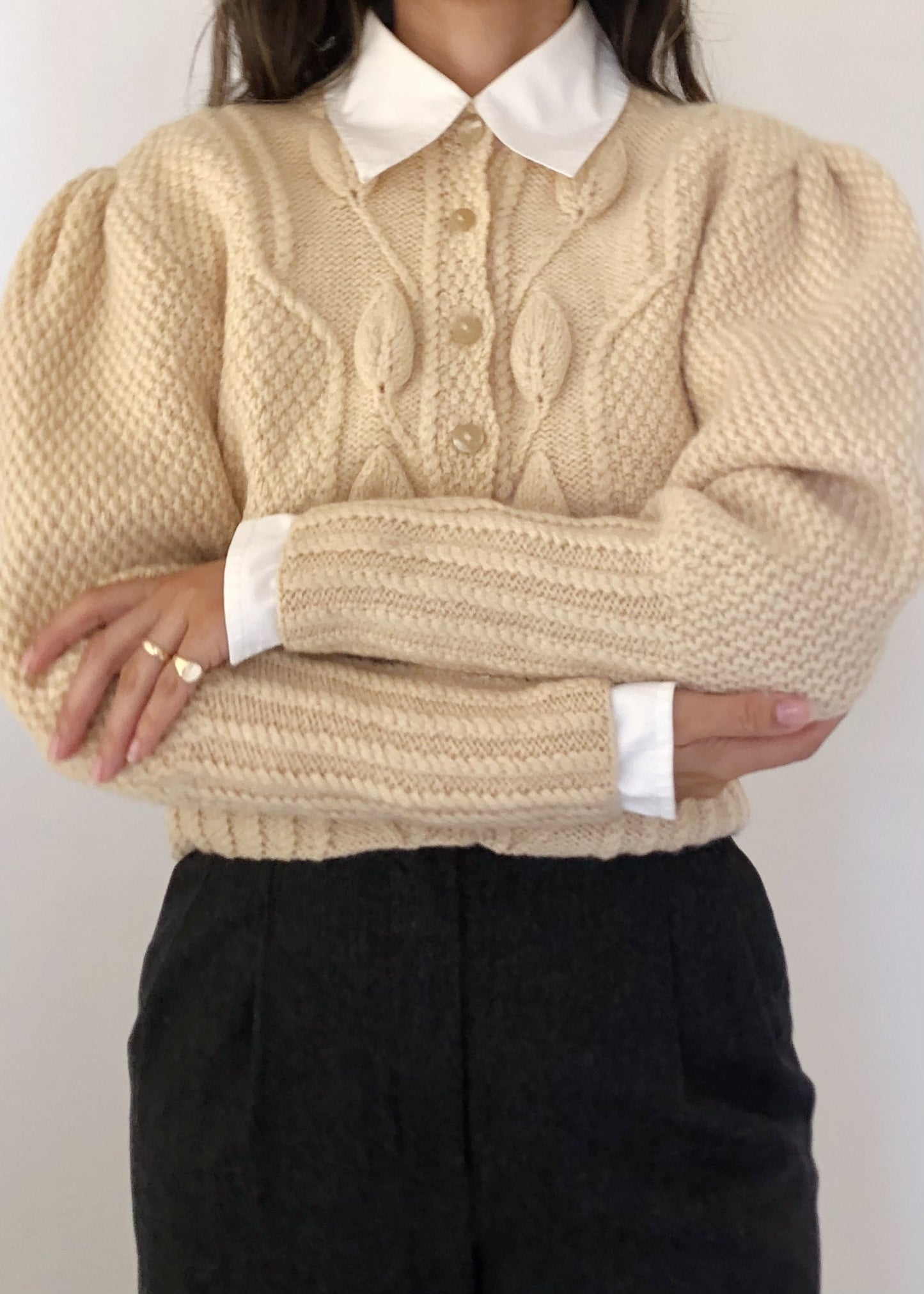 Vintage Wool Cream Cardigan