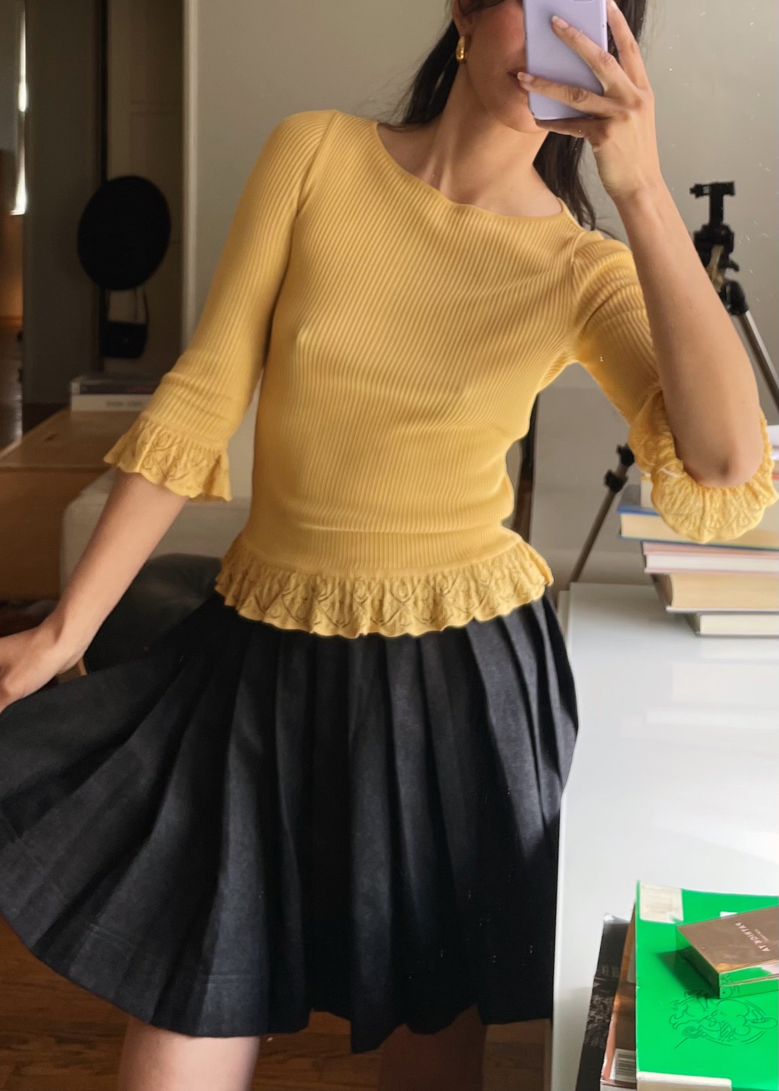 Vintage Chloe Ruffle Knit Top