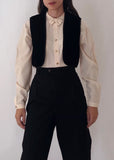 Vintage Quilted Black Velvet Vest