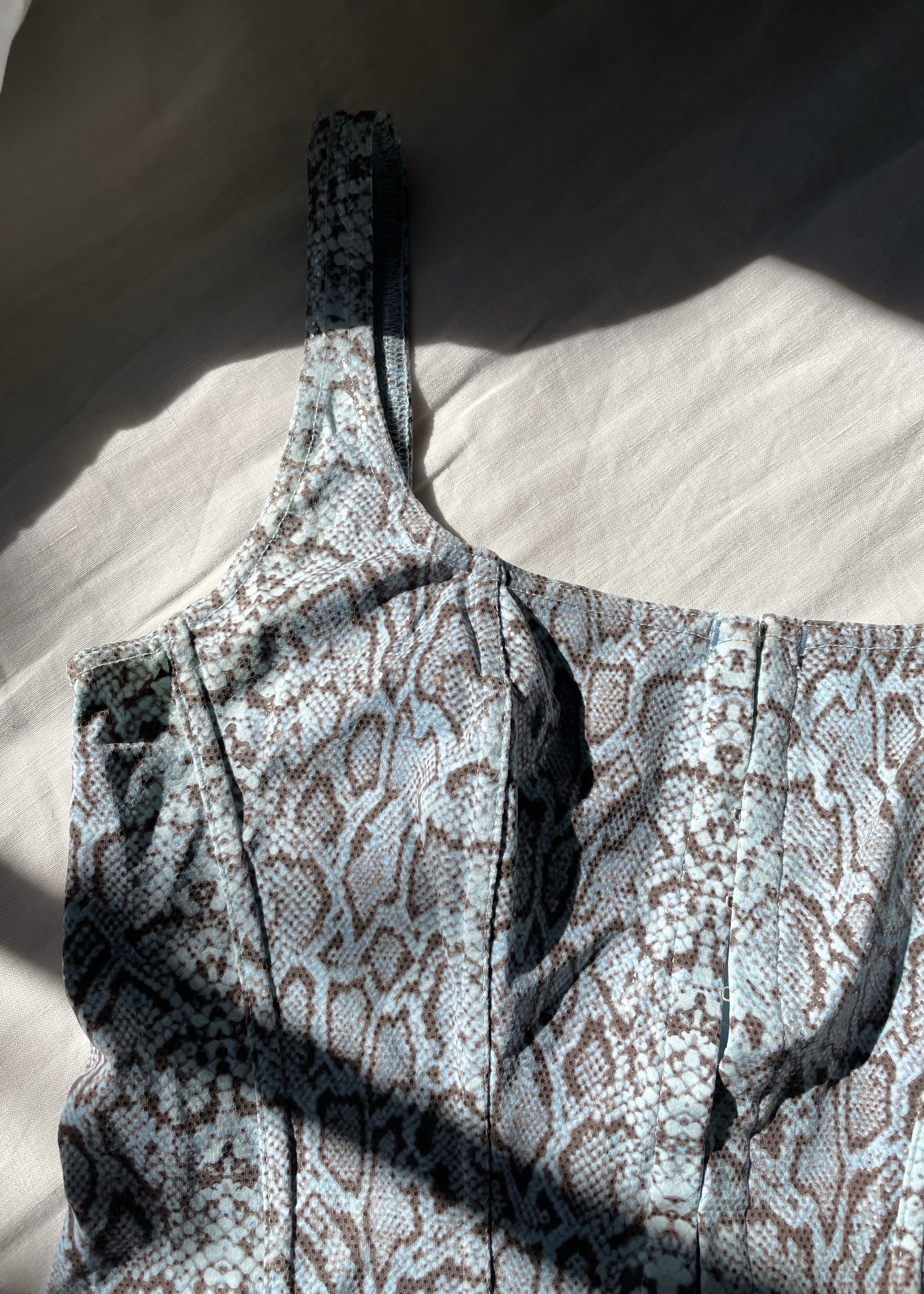 90s French Snakeprint Bustier Tank