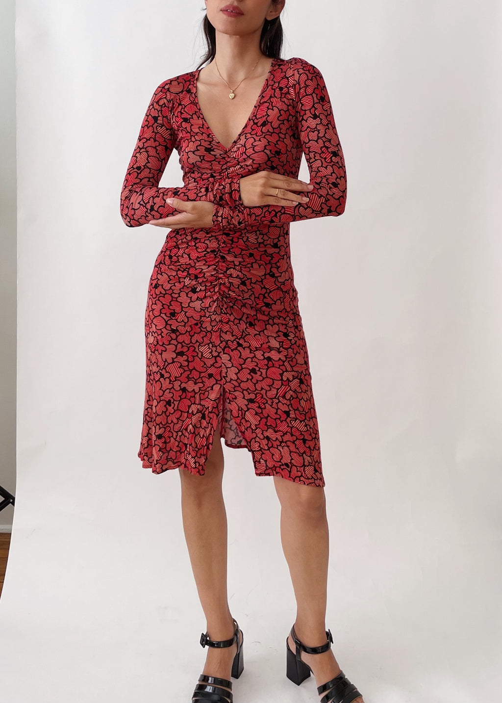 Anna Molinari Silk Red Dress