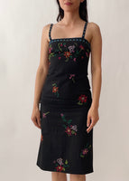 Vintage Moschino Embroidered Flowers Dress