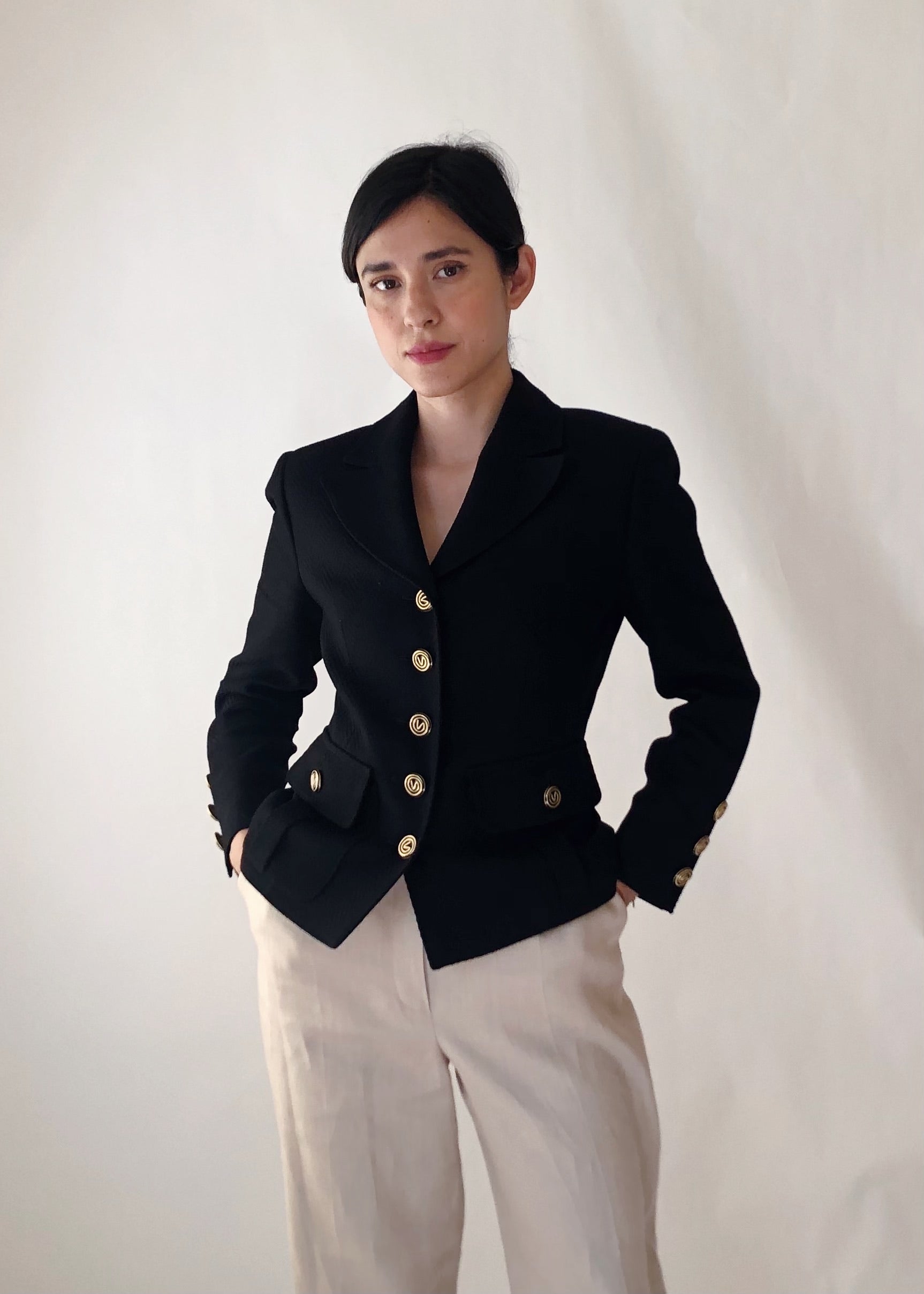 1990s Valentino V Wool Jacket