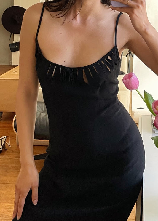 Vintage Moschino Cut-Out Black Dress