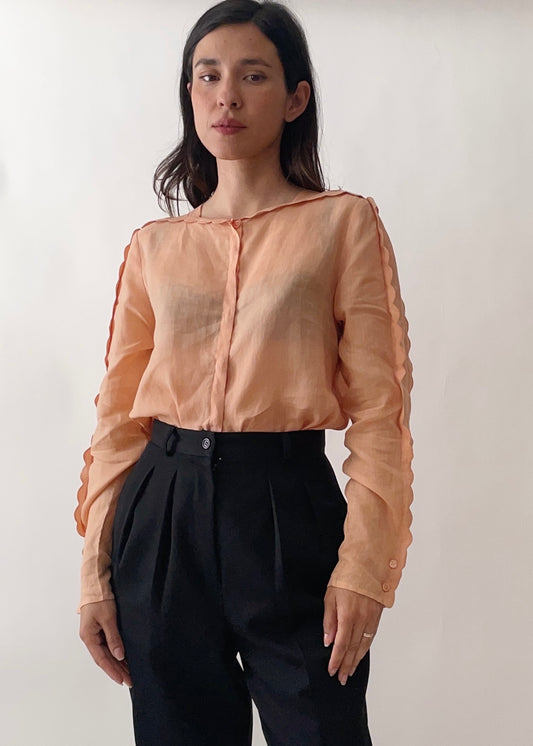 Vintage Chloe Peach Scallop Top