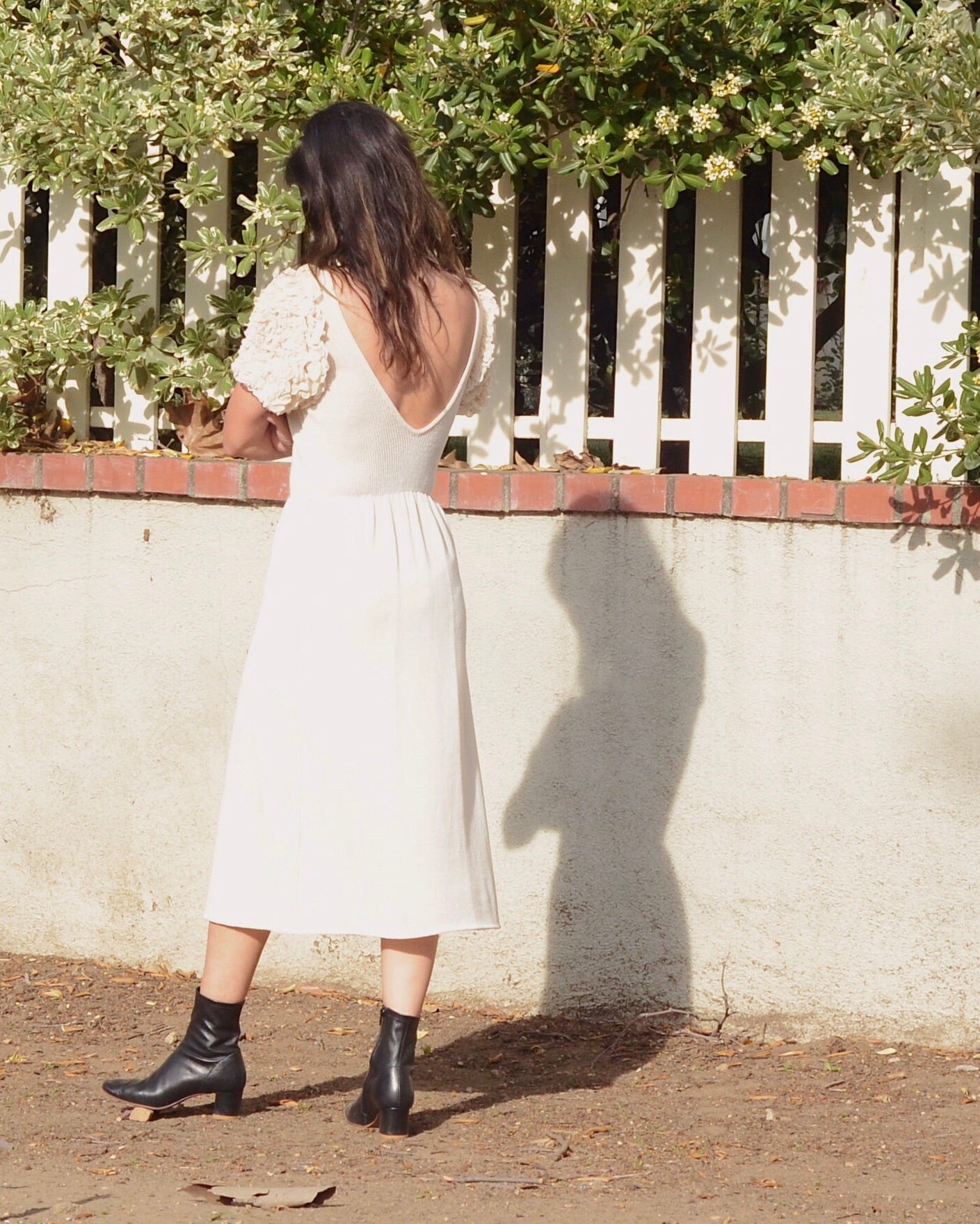 Hydrangea Ruffle Sleeve Knit Dress